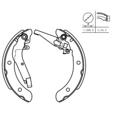 BRAKE SHOE SET TOYOTA COROLLA TAZZ REAR