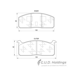 BRAKE PAD SET TOYOTA HI-ACE HILUX FRONT