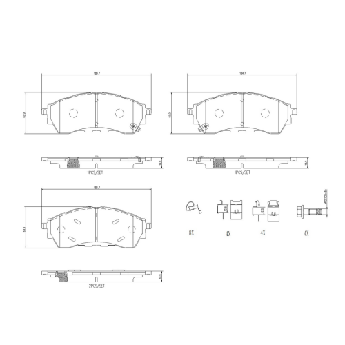 BRAKE PAD SET EVEREST AMAROK RANGER FRT BRAKE PAD SET EVEREST AMAROK RANGER FRT