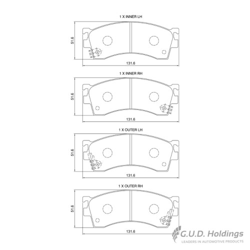 BRAKE PAD SET MAZDA 626 TELSTAR FRONT BRAKE PAD SET MAZDA 626 TELSTAR FRONT
