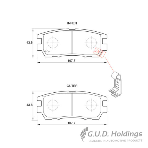 BRAKE PAD SET MITSUBISHI PAJERO REAR BRAKE PAD SET MITSUBISHI PAJERO REAR