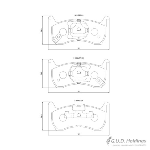 BRAKE PAD SET FORD FALCON RANCHERO FRONT BRAKE PAD SET FORD FALCON RANCHERO FRONT