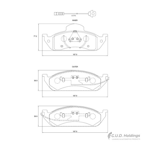 BRAKE PAD SET MERCEDES ML 270-430 FRONT BRAKE PAD SET MERCEDES ML 270-430 FRONT