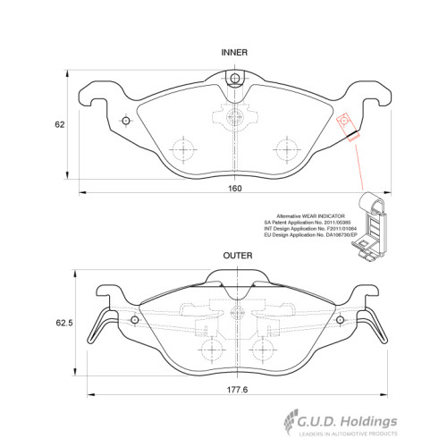 BRAKE PAD SET OPEL ASTRA 160-180 FRONT BRAKE PAD SET OPEL ASTRA 160-180 FRONT