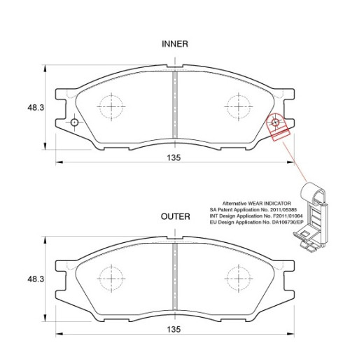 BRAKE PAD SET NISSAN ALMERA I II FRONT BRAKE PAD SET NISSAN ALMERA I II FRONT