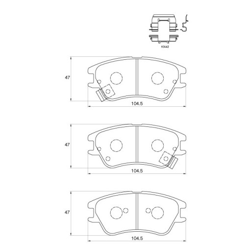 BRAKE PAD SET HYUNDAI ATOS 1.1 FRONT BRAKE PAD SET HYUNDAI ATOS 1.1 FRONT