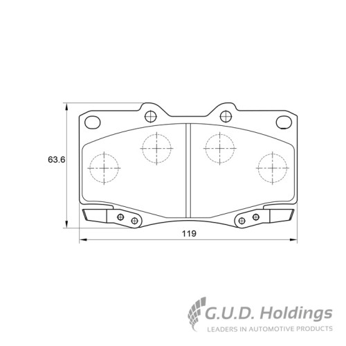 BRAKE PAD SET HILUX VVT-i D4-D FRONT BRAKE PAD SET HILUX VVT-i D4-D FRONT