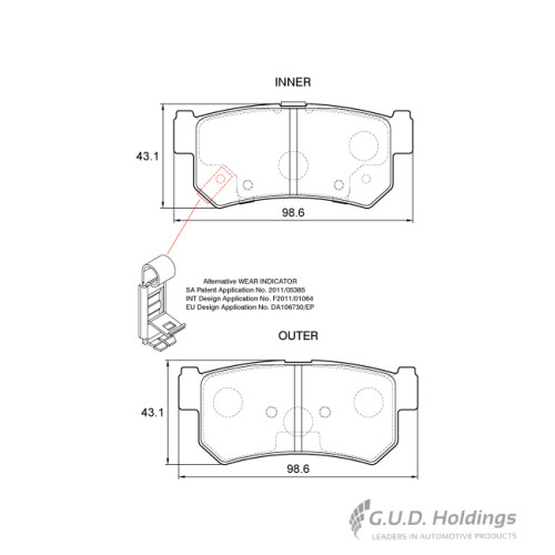 BRAKE PAD SET MUSSO REXTON REAR BRAKE PAD SET MUSSO REXTON REAR