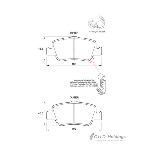 BRAKE PAD SET AURIS COROLLA REAR BRAKE PAD SET AURIS COROLLA REAR