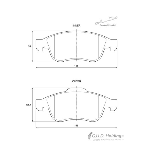 BRAKE PAD SET MEGANE SCENIC DUSTER FRONT BRAKE PAD SET MEGANE SCENIC DUSTER FRONT