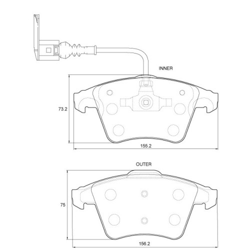 BRAKE PAD SET VW KOMBI TRANSPORTER FRONT BRAKE PAD SET VW KOMBI TRANSPORTER FRONT
