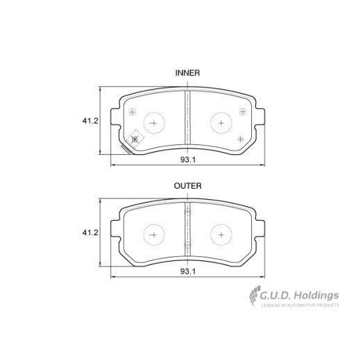 BRAKE PAD SET ACCENT i20 i30 RIO REAR BRAKE PAD SET ACCENT i20 i30 RIO REAR