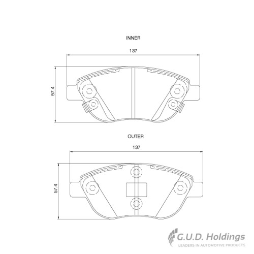 BRAKE PAD SET CORSA 1.3 FIAT 500L FRONT BRAKE PAD SET CORSA 1.3 FIAT 500L FRONT