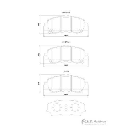 BRAKE PAD SET MITSUBISHI ECLIPSE FRONT BRAKE PAD SET MITSUBISHI ECLIPSE FRONT