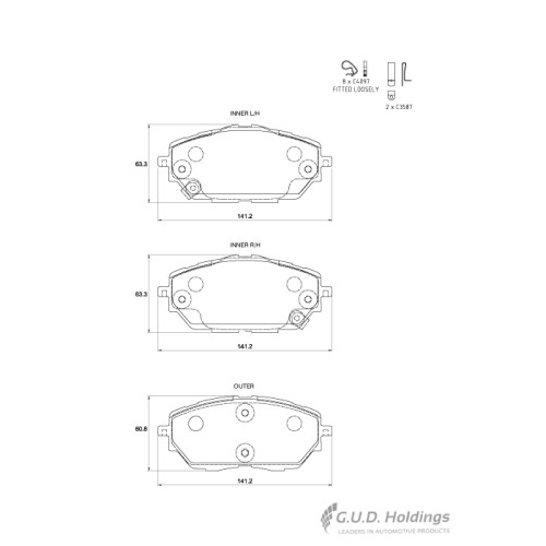 BRAKE PAD SET TOYOTA COROLLA C-HR FRONT BRAKE PAD SET TOYOTA COROLLA C-HR FRONT