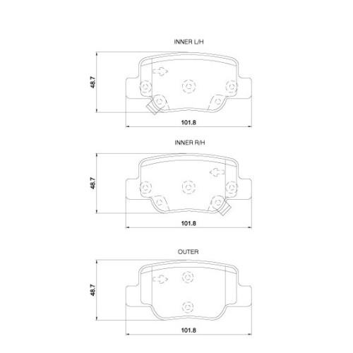 BRAKE PAD SET TOYOTA VERSO REAR BRAKE PAD SET TOYOTA VERSO REAR